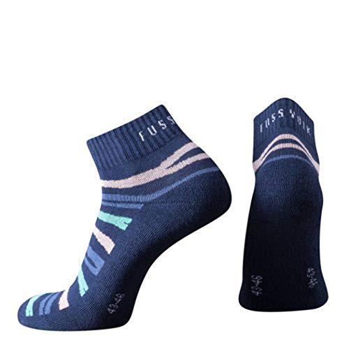 Fussvolk Quarter Socken blau Sportstrümpfe Ankle Socks Animalprint Tiger Socken, Size:39-42 von Fussvolk