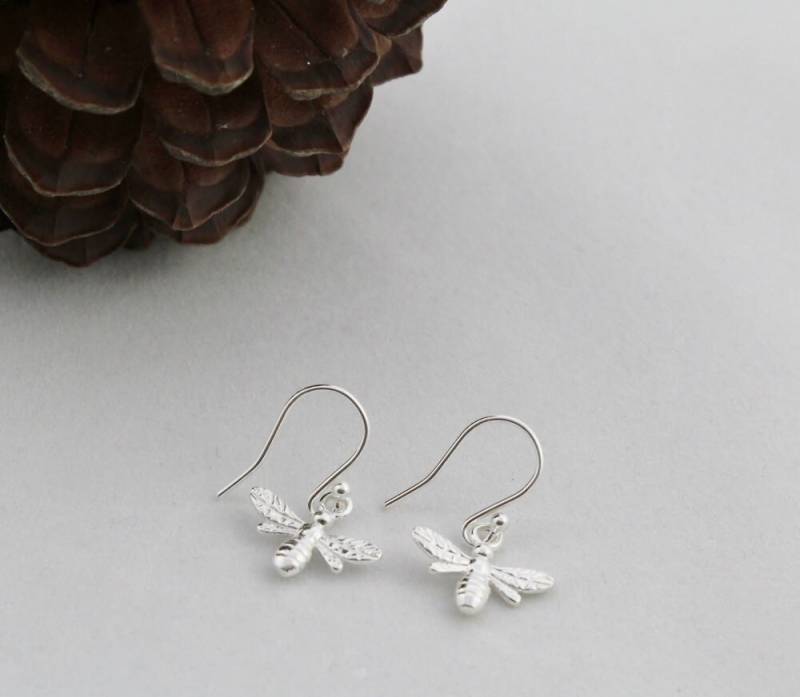 sterling Silber Bumble Bee Tropfen Ohrringe Honig-Bienen-Schmuck sterling Silber Bumble Bee Tropfen Ohrringe Honig-Bienen-Schmuck von FussyFoxJewellery
