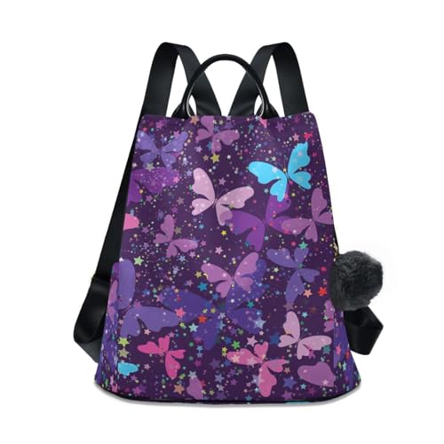 Fustylead Bright Fantasy Damen-Rucksack, Motiv: Schmetterlinge und Sterne, Violett, violett, One size von Fustylead