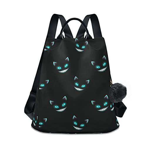 Fustylead Cheshire Cat Rucksack Geldbörse für Frauen Mode Damen Schultertaschen Große Reisetasche, Schwarz , One size von Fustylead