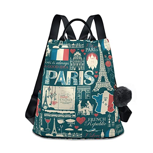 Fustylead Damen-Rucksack mit Paris-Motiv, grün, One size von Fustylead