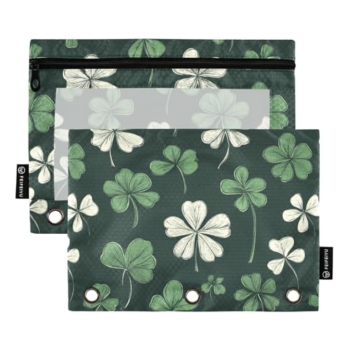 Fustylead Hand Draw Saint Patricks Kleeblatt Federmäppchen mit großem Fassungsvermögen, passend für 3-Ringbinder, wasserdichtes Federmäppchen mit transparentem Fenster für Schule, Kosmetik, Büro Fustylead Hand Draw Saint Patricks Kleeblatt Federmäppchen mit großem Fassungsvermögen, passend für 3-Ringbinder, wasserdichtes Federmäppchen mit transparentem Fenster für Schule, Kosmetik, Büro von Fustylead