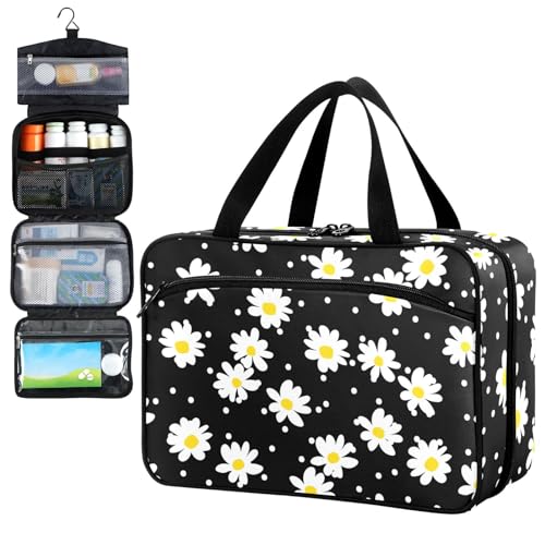 Fustylead Handgezeichnete kleine schöne Gänseblümchen und Punkte, Reise-Medizin-Aufbewahrungstasche, großer Haushaltspillen-Organizer mit Reißverschluss für Erste Hilfe, Pillen, Vitamine, medizinische von Fustylead