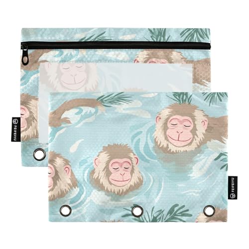Fustylead Snow Monkeys Federmäppchen zum Entspannen in der heißen Quelle, mit transparentem Fenster für 3-Ring-Ordner, Reißverschluss-Federmäppchen, Kosmetiktaschen für Schule, Büro, Kosmetik Fustylead Snow Monkeys Federmäppchen zum Entspannen in der heißen Quelle, mit transparentem Fenster für 3-Ring-Ordner, Reißverschluss-Federmäppchen, Kosmetiktaschen für Schule, Büro, Kosmetik von Fustylead