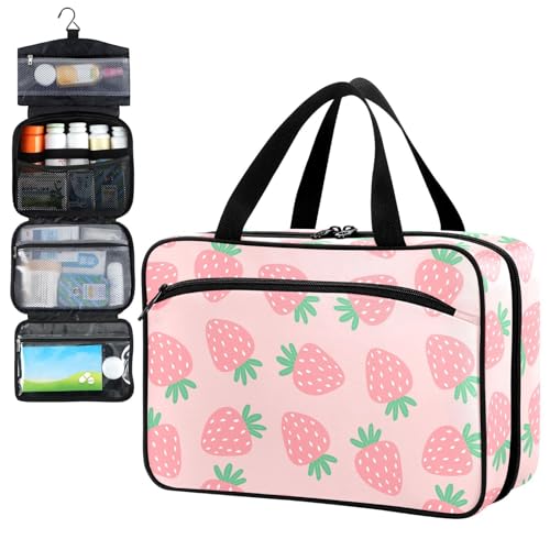 Fustylead Tabletten-Organizer mit Erdbeeren, groß, mit Reißverschluss, für Vitaminpräparate, Fischöl, leeres Erste-Hilfe-Set für Wandern, Camping, rose, L Fustylead Tabletten-Organizer mit Erdbeeren, groß, mit Reißverschluss, für Vitaminpräparate, Fischöl, leeres Erste-Hilfe-Set für Wandern, Camping, rose, L von Fustylead