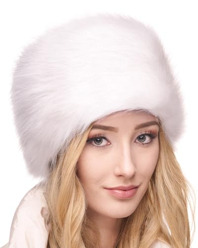 Futrzane Classic Kosakenmütze - Fellmütze Damen Winter - Pelz Russische Mütze (XL, Weiß Classic) von Futrzane
