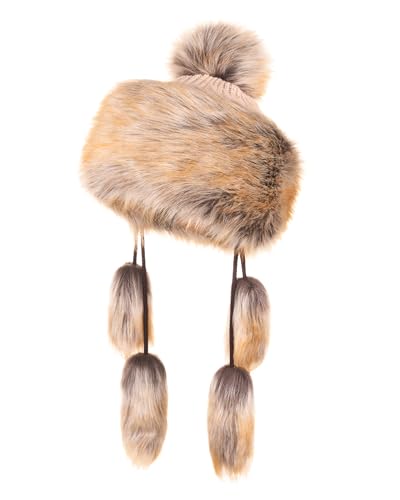 Futrzane Classic Mongolische Mütze - Winter Pelzmütze Damen - Fellhut Russisch (S, Rotbraun Classic) von Futrzane