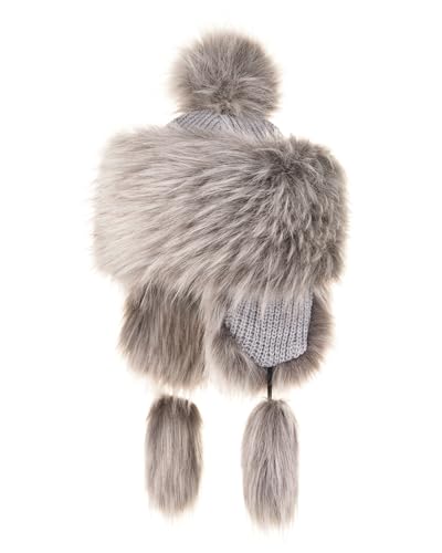 Futrzane Classic Mütze mit Ohrenklappen - Fliegermütze Damen - Russische Hut (S, Asche Classic) von Futrzane