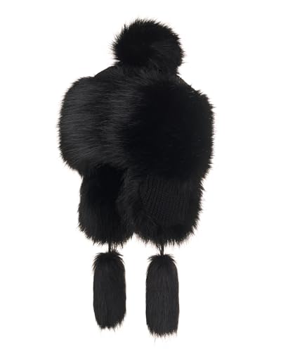 Futrzane Classic Mütze mit Ohrenklappen - Fliegermütze Damen - Russische Hut (S, Schwarz Classic) von Futrzane