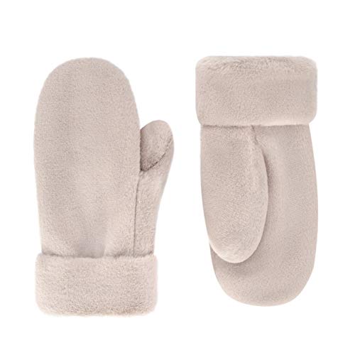 Futrzane Faux Fur Winter Handschuhe für Damen - Sehr weiche Fäustlinge mit Kaninchenfellfutter (Beiger Kaninchen) von Futrzane