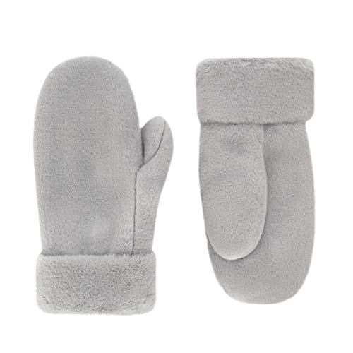 Futrzane Modern Fäustlinge - Fellhandschuhe Damen - Handschuhe Winter mit Pelz (Grau Kurz Modern) von Futrzane