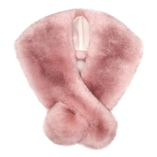 Futrzane Siberian Stola - 20er Jahre Faux Pelzstola Damen - Kunstpelz Fellkragen (Rosa Siberian) von Futrzane