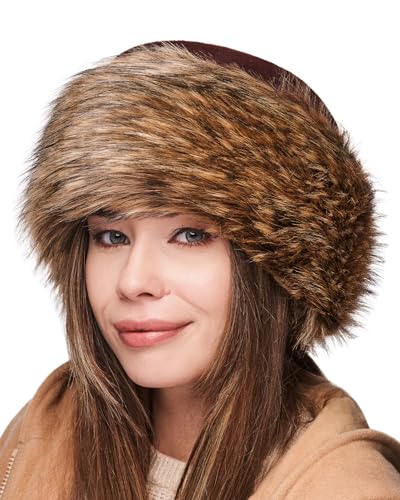 Futrzane Classic Mütze mit Fellrand - Pelzmütze Damen - Fell Pelz Russenmütze (M, Braun - Bronze Classic) von Futrzane
