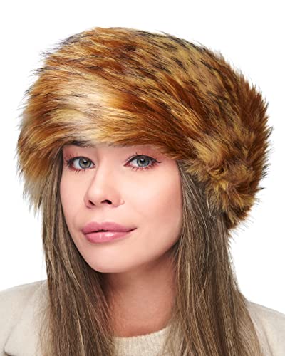 Futrzane Fell Stirnband Pelz Damen Winter - Kunstfell Stirnband - Faux Fuchs (Rebhuhn) von Futrzane