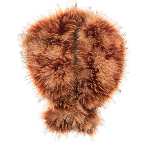 Futrzane Classic Stola - Lange Fellstola Damen - Fake Fur Pelzkragen Fell Schal (Orange Classic) von Futrzane