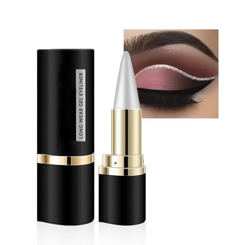 Gel Eyeliner Stift Matt Weiß, Wasserdicht Creme Eyeliner Wischfester, Schnell Trocknende Glatte Textur Lidstrich Stift, Stick Pencil Long Lasting Tattoo für Augen Make-Up (WHITE) von Futuhada