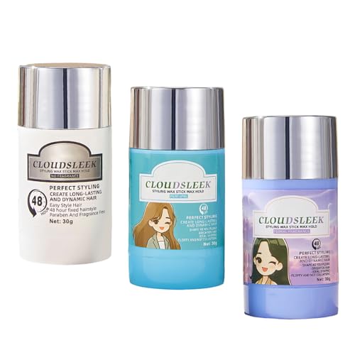 Rehbarer Haarwachs Stick, Starker Halt Haarwachs Stab, Styling Haar Pomadestift, Anti-Frizz Wachs Stick für Haare, Styling-Wachsstift, Haar Pomade Stick für Flyaway-Haarpflege, Hair Wax Stick (30g*3) von Futuhada