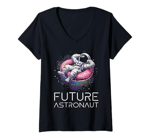 Damen Zukünftiger Astronaut in der Weltraumastronomie T-Shirt mit V-Ausschnitt Damen Zukünftiger Astronaut in der Weltraumastronomie T-Shirt mit V-Ausschnitt von Future Astronaut Space Apparel