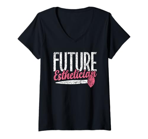 Damen Zukünftige Kosmetikerin Frauen Kosmetik Beruf Kosmetiker T-Shirt mit V-Ausschnitt Damen Zukünftige Kosmetikerin Frauen Kosmetik Beruf Kosmetiker T-Shirt mit V-Ausschnitt von Future Esthetician Kollegin Kosmetikerinnen