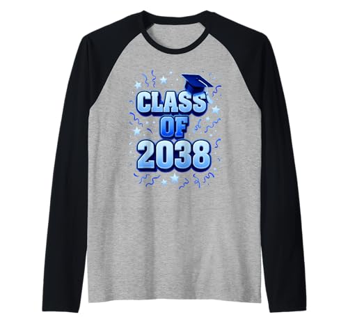 Class of 2038 Graduation Future Boy Vorschule Senior School Raglan von Future Graduate 2038 School Year Apparel