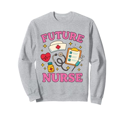 Zukünftige Krankenschwester Krankenpflege Student Medizinstudium Leben Kinder Karriere Sweatshirt Zukünftige Krankenschwester Krankenpflege Student Medizinstudium Leben Kinder Karriere Sweatshirt von Future Nurse Little Hero Medical Dreamers Tee