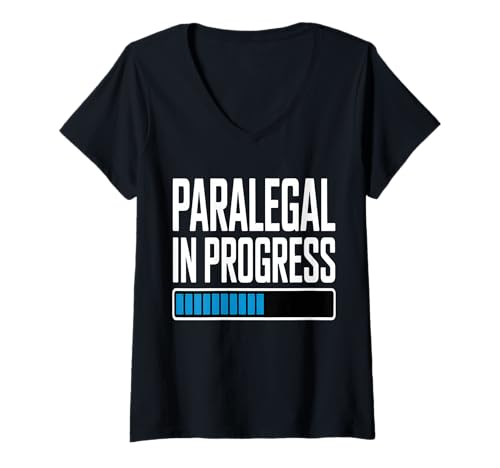 Damen Paralegal In Bearbeitung Ladebalken T-Shirt mit V-Ausschnitt Damen Paralegal In Bearbeitung Ladebalken T-Shirt mit V-Ausschnitt von Future Paralegal Apparel