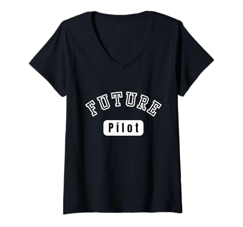 Damen Motivation der zukünftigen Pilotstudenten T-Shirt mit V-Ausschnitt von Future Pilot Celebrating Career