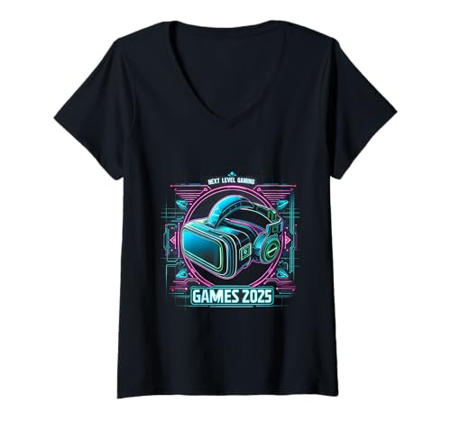 Damen Gaming Cyber der nächsten Stufe T-Shirt mit V-Ausschnitt von Future Play Gear