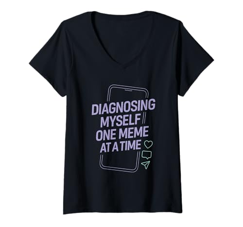 Damen Psychologie Student Finals Stress Humor Brain Nerd Pride T-Shirt mit V-Ausschnitt Damen Psychologie Student Finals Stress Humor Brain Nerd Pride T-Shirt mit V-Ausschnitt von Future Psychologist Diagnose Myself Class Gift