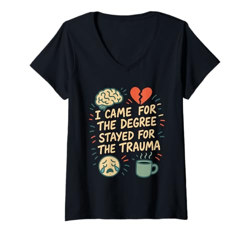 Damen Psychologie Student Finals Stress Humor Brain Nerd Pride T-Shirt mit V-Ausschnitt Damen Psychologie Student Finals Stress Humor Brain Nerd Pride T-Shirt mit V-Ausschnitt von Future Psychologist Diagnose Myself Class Gift