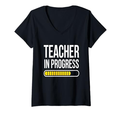 Damen Loading Bar für Lehrer in Bearbeitung T-Shirt mit V-Ausschnitt Damen Loading Bar für Lehrer in Bearbeitung T-Shirt mit V-Ausschnitt von Future Teacher Apparel