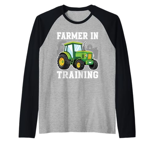 Lustiger Traktor Boy Farmer In Training Traktor Grafik Raglan von Future Tractor Boy Farmer & Rancher Appareal