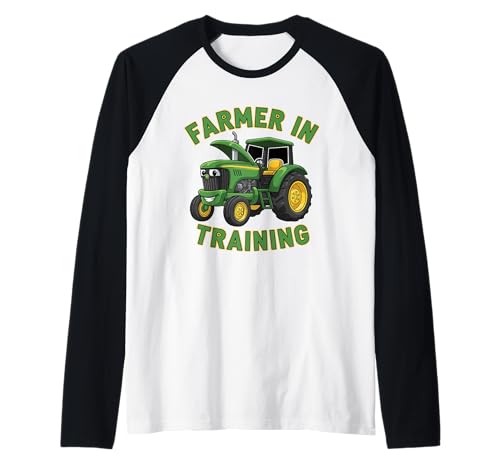 Lustiger Traktor Boy Farmer In Training Traktor Grafik Raglan von Future Tractor Boy Farmer & Rancher Appareal