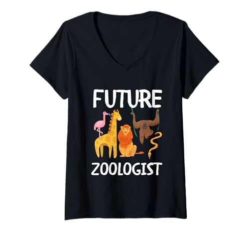 Damen Geburtstag des zukünftigen Zoologen Wildlife T-Shirt mit V-Ausschnitt Damen Geburtstag des zukünftigen Zoologen Wildlife T-Shirt mit V-Ausschnitt von Future Zookeeper Design