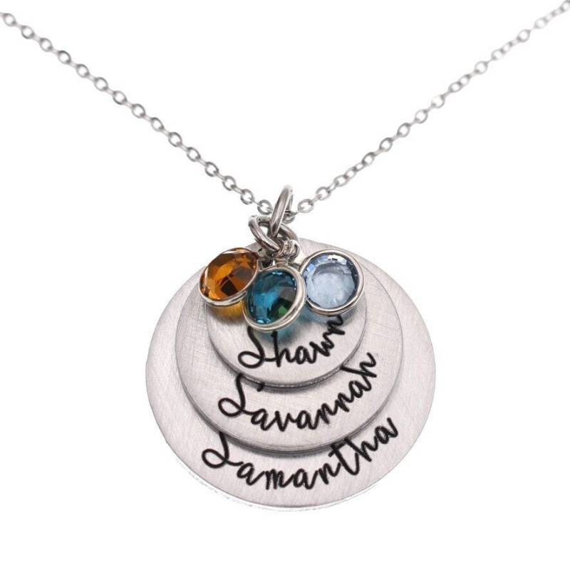 Oma Halskette, Nana Kinder Namenskette, Geburtsstein Mama Schmuck Frauen, Zierliche Weihnachtsgeschenk, Mutter von FutureHeirloomDesign