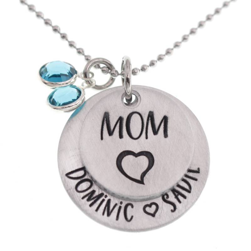 Personalisierte Muttertag Halskette, Geburtsstein Hand Gestempelter Mama Schmuck, Großmutter Geschenk Für Mama, Oma von FutureHeirloomDesign