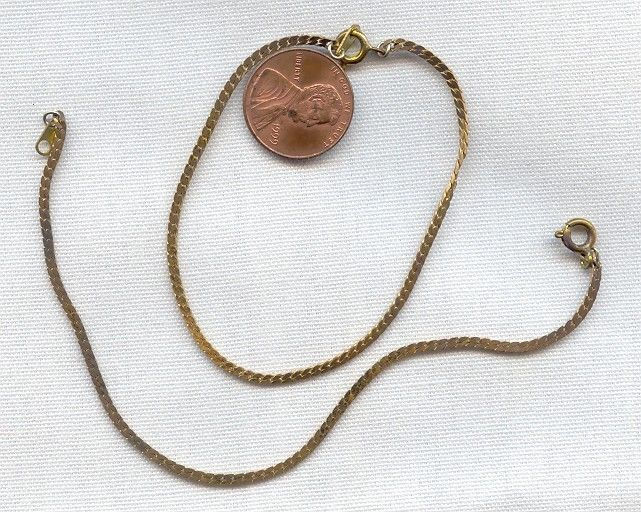 36 Vintage Massivem Messing 2 Mm. Fischgrät 7-Zoll-Kette Armbänder D228 von Futuryo