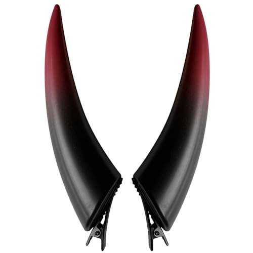 Fuuxtci Gothic Teufelshörner, Clip Auf Teufelshörnern, Halloween Cosplay Kostüm Kopfbedeckung Zubehör, Frauen Dämon Vampir Kopfschmuck, Halloween Teufel Haarspangen, Teufelshörner Teufelskostüm von Fuuxtci