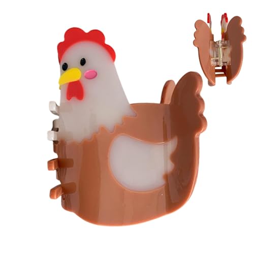 Fuuxtci Huhn-Tier-Clip, Große Klauen-Haarspangen, Niedliche Haarspangen In Hennenform, Modische Klammer, Tier-Haarspangen Für Mädchen, Huhn-Haarspange, Niedliche Haarspangen In Hennenform von Fuuxtci