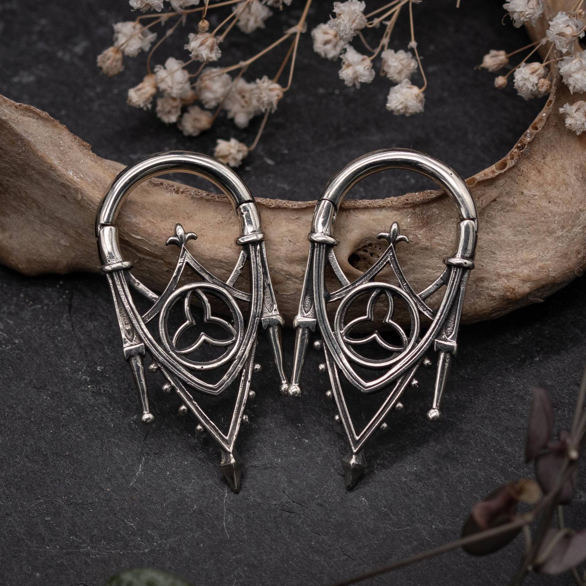 Gothic Arch Ear Weights | Silver Or Gold Hangers Cathedral Medieval Pair Gothic Arch Ear Weights | Silver Or Gold Hangers Cathedral Medieval Pair von FuxJewellerySale
