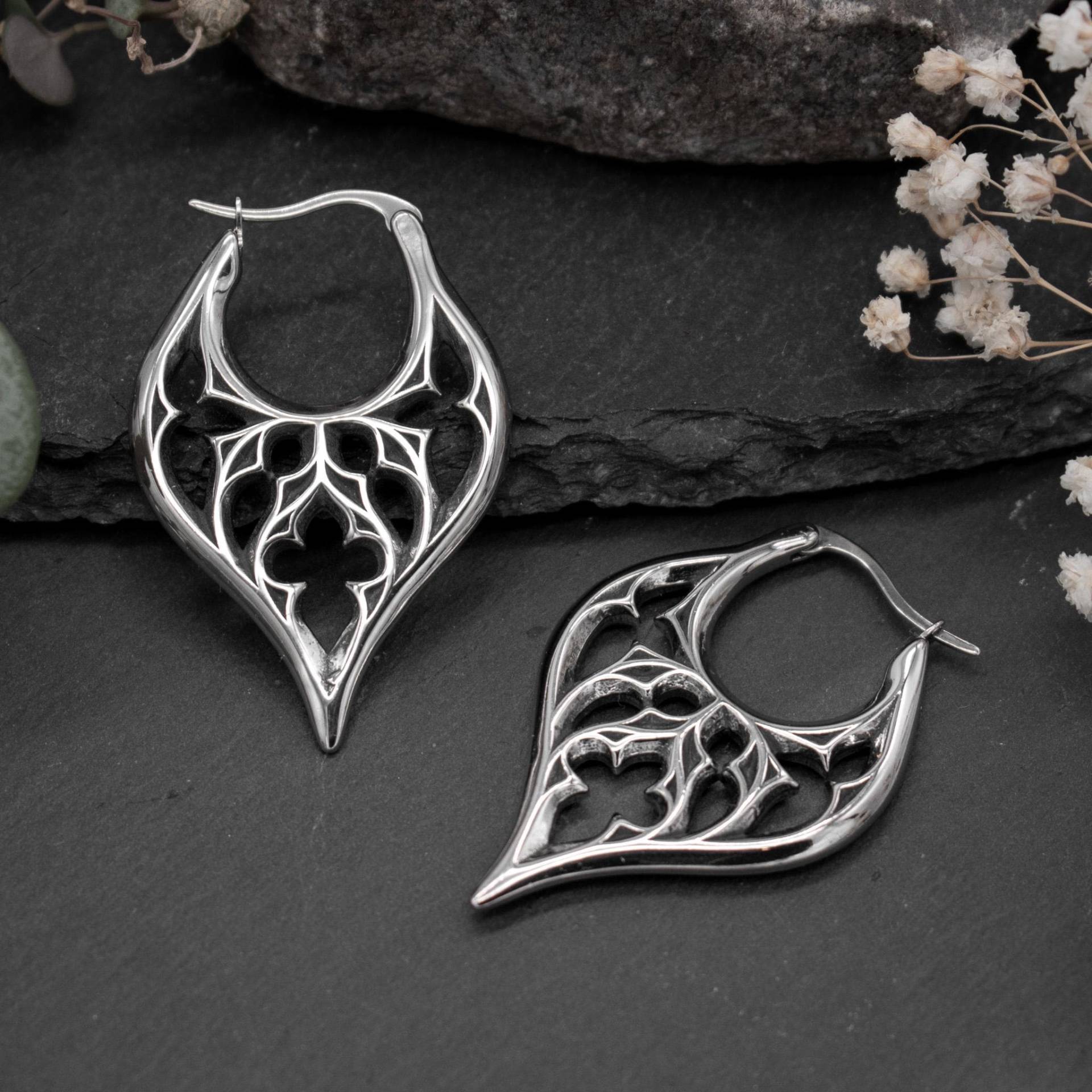 Silver Gothic Architecture Earrings | Stainless Steel Ear Hangers Cathedral Medieval Pair Silver Gothic Architecture Earrings | Stainless Steel Ear Hangers Cathedral Medieval Pair von FuxJewellerySale