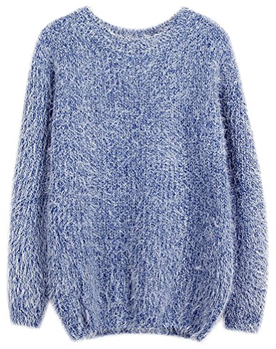 Fuxiang Pullover Mohair Winterpulli Damen Frauen Warme Pullis Rundhals Longpullover Oversize Schöne Kuschelpullover Mantel Sweatshirt Sweaters Sweatjacke Herbst Winter Denim Blau Fuxiang Pullover Mohair Winterpulli Damen Frauen Warme Pullis Rundhals Longpullover Oversize Schöne Kuschelpullover Mantel Sweatshirt Sweaters Sweatjacke Herbst Winter Denim Blau von Fuxiang
