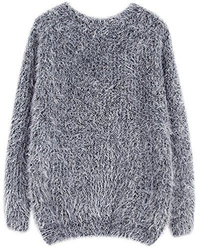 Fuxiang Pullover Mohair Winterpulli Damen Frauen Warme Pullis Rundhals Longpullover Oversize Schöne Kuschelpullover Mantel Sweatshirt Sweaters Sweatjacke Herbst Winter Grau Fuxiang Pullover Mohair Winterpulli Damen Frauen Warme Pullis Rundhals Longpullover Oversize Schöne Kuschelpullover Mantel Sweatshirt Sweaters Sweatjacke Herbst Winter Grau von Fuxiang