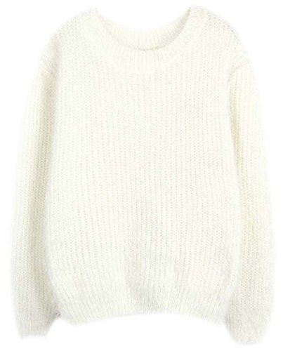 Fuxiang Pullover Mohair Winterpulli Damen Frauen Warme Pullis Rundhals Longpullover Oversize Schöne Kuschelpullover Mantel Sweatshirt Sweaters Sweatjacke Herbst Winter Weiß Fuxiang Pullover Mohair Winterpulli Damen Frauen Warme Pullis Rundhals Longpullover Oversize Schöne Kuschelpullover Mantel Sweatshirt Sweaters Sweatjacke Herbst Winter Weiß von Fuxiang