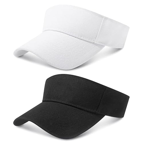 Fuyamp 2 Pcs Sonnenschild Caps, Unisex Verstellbar Sonnenhut, Atmungsaktiv & Schweißabsorbierend Schirmmütze für Golf Baseball Tennis Radfahren Laufen von Fuyamp