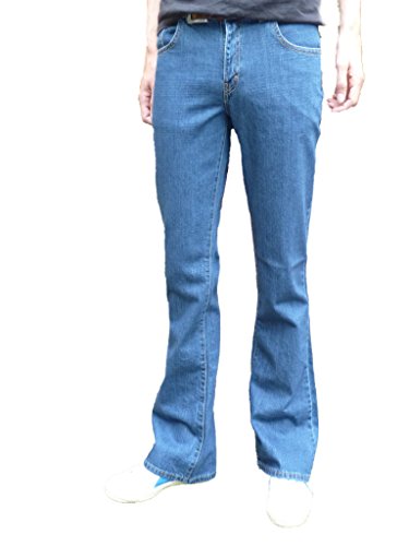 Fuzzdandy Jeans Herren Bootcut Mit Schlag Schlagjeans W30 W32 W34 W36 Blau (34" Taille x 30" Bein) von Fuzzdandy