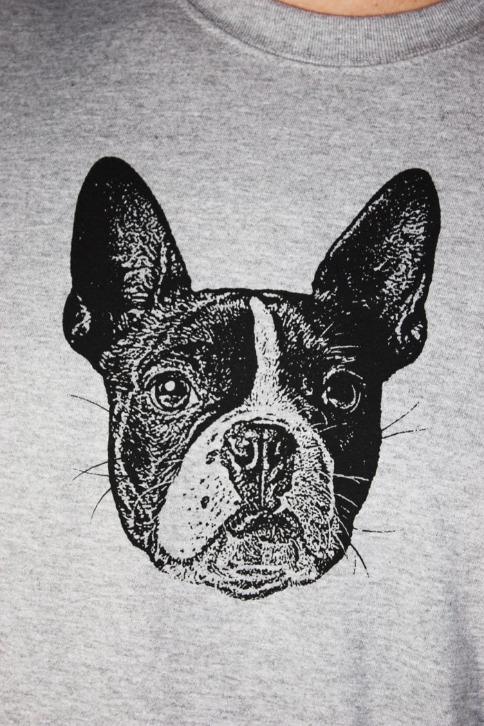 Boston Terrier Shirt, Erwachsene Unisex, Siebdruck von FuzzyMug
