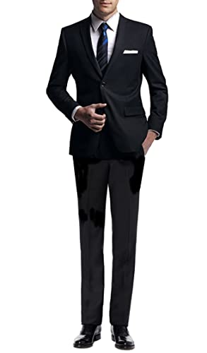 FvF Couture Collection Anzug Slim fit, schwarz (Baukasten Option) aus Business Traveller Stoff/Tuch (56) von FvF Couture Collection