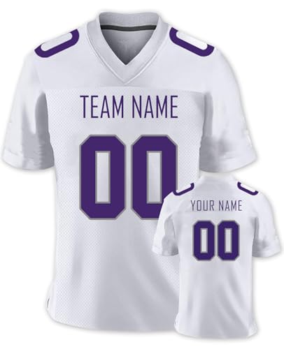 Personalisiert American-Football-Trikot Herren-Sporthemden, Personalisierte Atmungsaktiv T-Shirt kurzärmelig und fügen Sie den Teamnamen für Männer Damen Kinder Personalisiert American-Football-Trikot Herren-Sporthemden, Personalisierte Atmungsaktiv T-Shirt kurzärmelig und fügen Sie den Teamnamen für Männer Damen Kinder von FwSYouMAI
