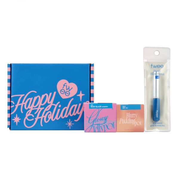 Fwee - Holiday Kit Set (Glowy Jelly Pot + Blurry Pudding Pot + Mini Lip Brush) - 1 Set (3 Items) von Fwee